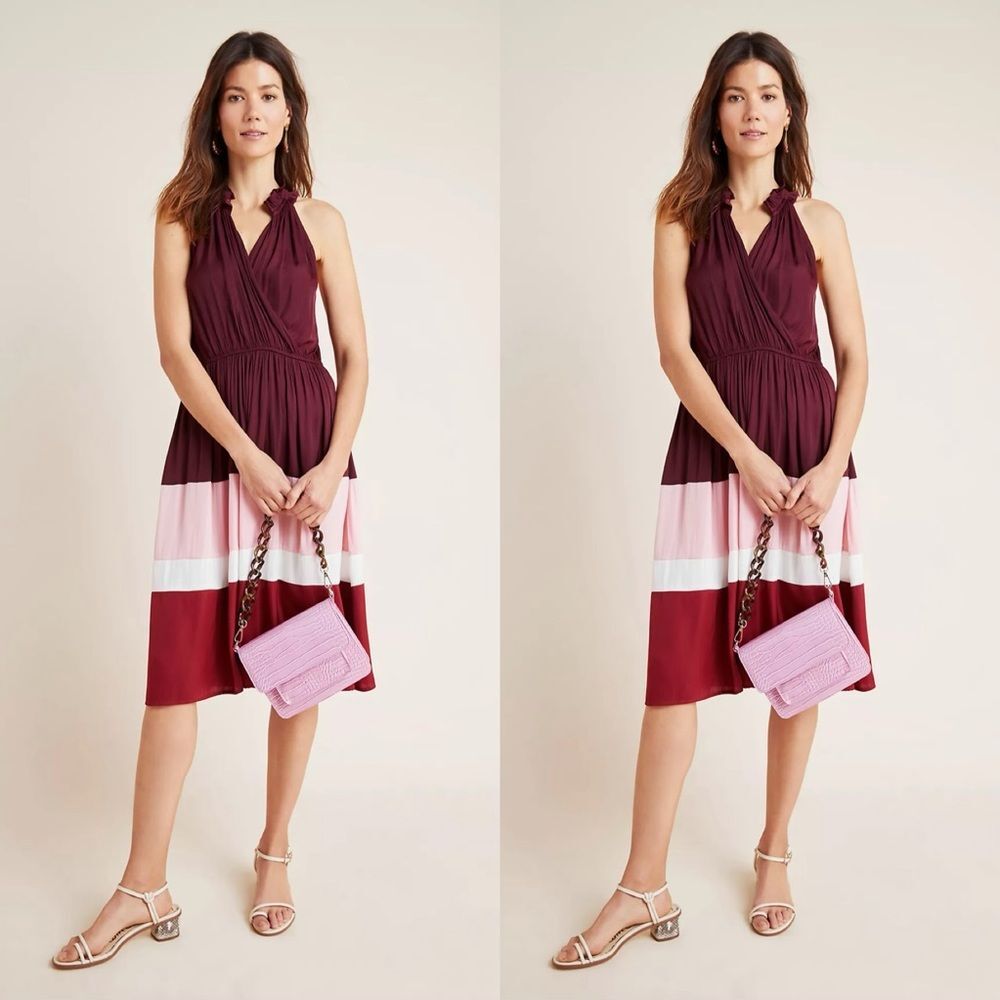 Anthropologie Cobie Colorblocked Midi Dress